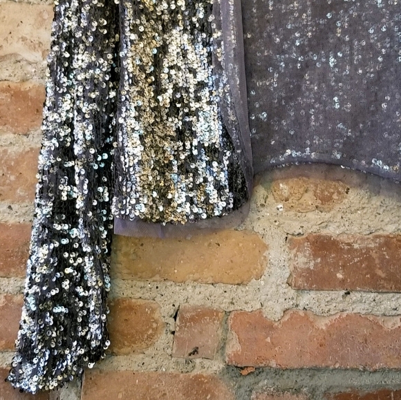 Sequin Jacket With Tulle Trim - Picture 4 of 6